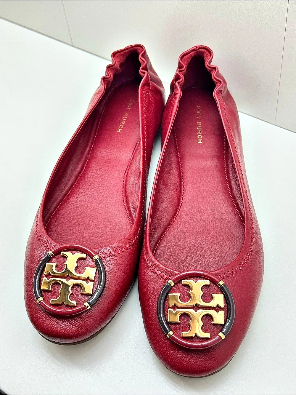 Tory Burch Multi Logo Ballet Flats Red